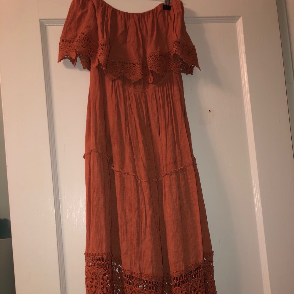 F21 Strapless Peach Summer Dress